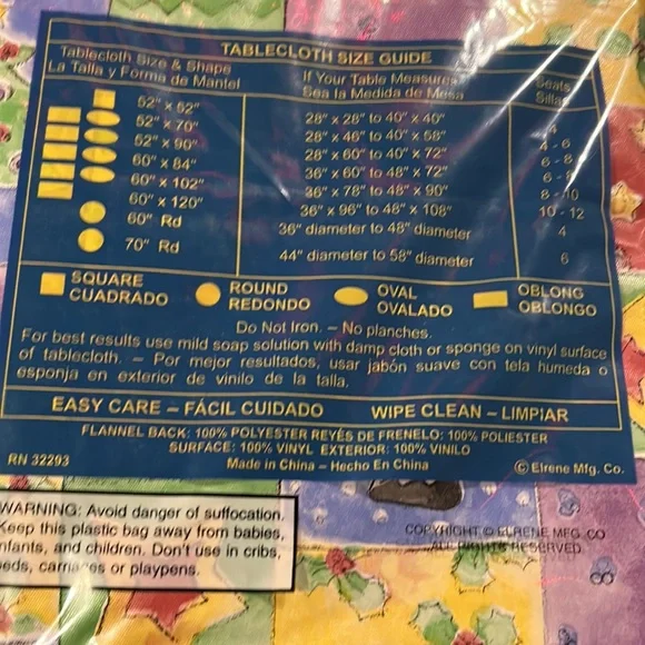 NWT Sango Sweet Shoppe Christmas 60”x102” Oblong Tablecloth Flannel Backed Vinyl - Picture 12 of 12